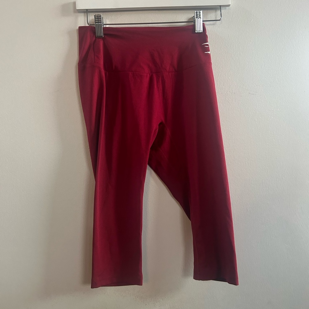 Gymshark training cropped leggings burgundy red new with tags